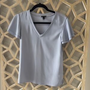 Elegant Light Blue V-Neck Women's Top